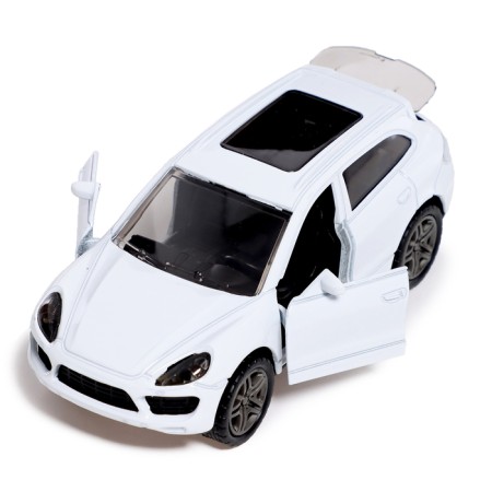 Metal car "Kaen", inertia, 1:32, doors open, light and sound effects, white color-3