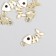 Decor for creativity metal, enamel "Skeleton of fish" white-pink 2x0.8 cm