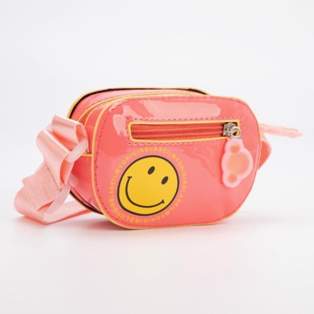 Bag's bag with lightning, external pocket, pink color