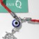 Bracelet-reinforcing “Red thread” Talisman protection, storm with bead, blue color with silver, 18 cm