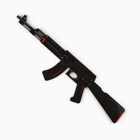 Wooden weapons, children's souvenir "red and black", machine gun, gun, cerambit, set 3 pcs-2