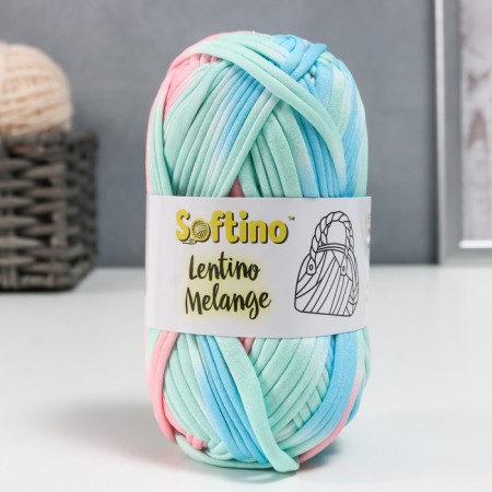 Knitted yarn 95% cotton, 5% elastan "Lentino melange" 100 g 30 m color 21