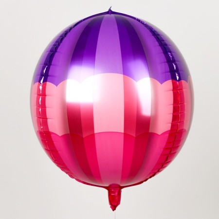 Foil ball 20 "Striped sphere", fuchsia-1