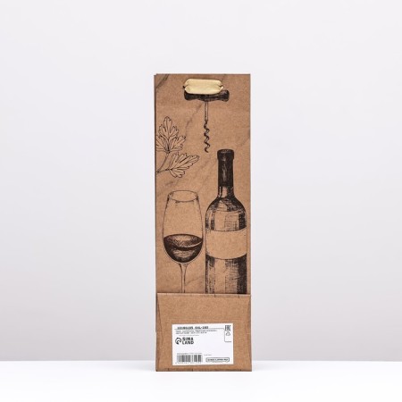 Package for the bottle "perfect combination", light craft, 10.5 x 33 x 8.5 cm-1