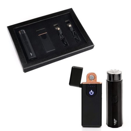 Gift set 2 in 1: Electronic lighter 7.5 x 3 cm, electric shock 9.5 x 2.5 cm