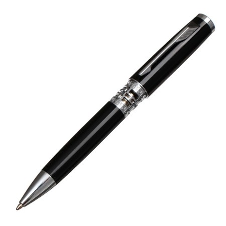 Gift handle, ball "Kronos" in the leatherette case, rotary, black body with silver-2