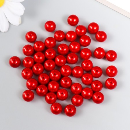 Set of beads "needlework" plastic, diameter 10 mm, 25 g, scarlet-1