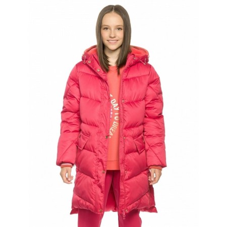 Coat for girls, height 122 cm, raspberry color-3
