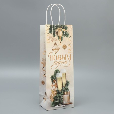 Package for the bottle "Champagne", 13 x 36 x 10 cm, New Year-1