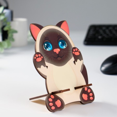 Standing for the phone "cat", lamination, 14.2x9.5 cm