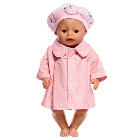 Clothing for dolls "raincoat with beret"