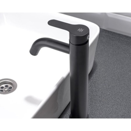 Sink mixer "RMS" SUS128BL-001F-1, 35 mm cartridge, stainless steel, black-2