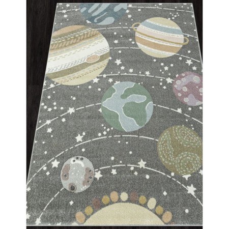 Rectangular carpet Merinos Sofit, size 80x150 cm, Gray color-1