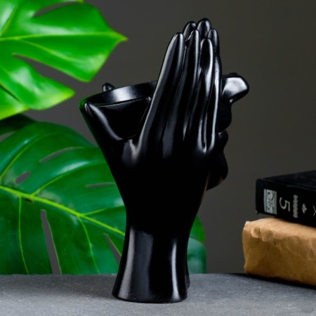Kashpo - organizer "Dreams in the hands" Black, 13x20.5x13.5cm-2