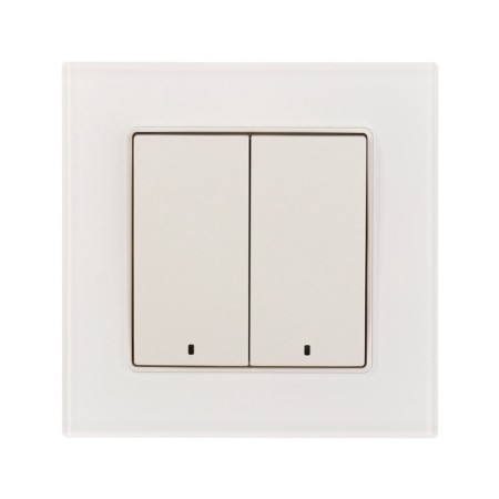Tot Matte Glass switch, 10 a, 2 cl., With backlight, hidden, glass, white-2