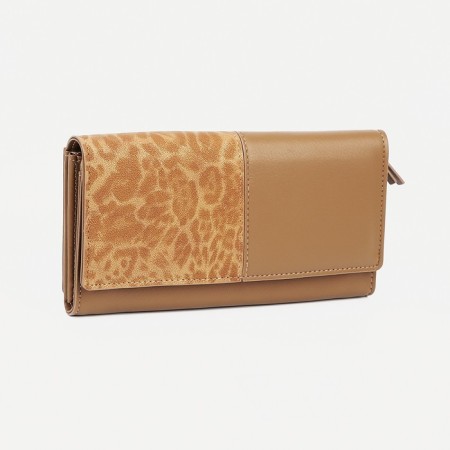Women's wallet on magnets, beige color