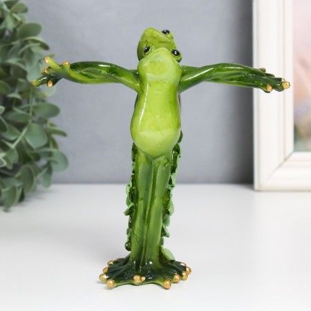Souvenir Polystone "Frog Harmonium" 5x14.5x13 cm