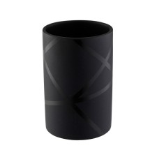 Axentia Nero glass of black matte ceramics with glossy lines, Ø 6.5x10 cm