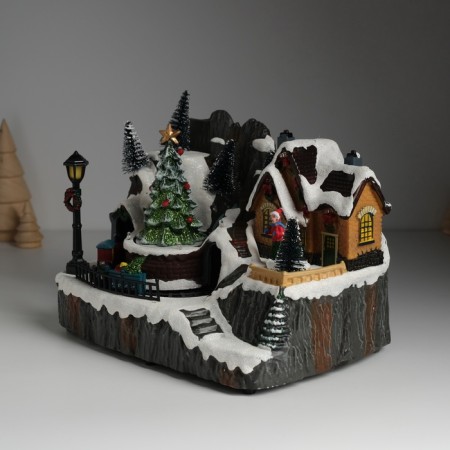 Souvenir plastic light "Christmas eve" is spinning 23x15x18 cm-3