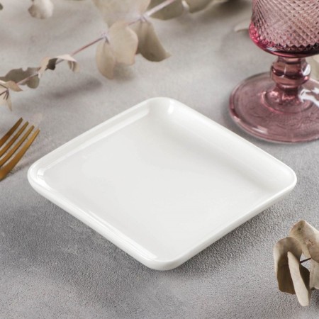 Porcelain dish Wilmax, 13 × 13 cm, white color-1