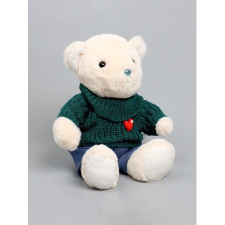 Soft toy "Little Friend", Bear in a green sweater-8