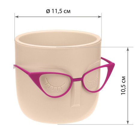 Kashpo for flowers with an insert “Marie”, 650 ml, d = 11.5 cm, h = 10.5 cm, color white clay-5