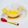Set for feeding, 3 items: 350 ml bowl on suction cup, cover, thermal engine, yellow color