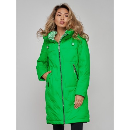 Coat insulated winter female, size 42, green color-11