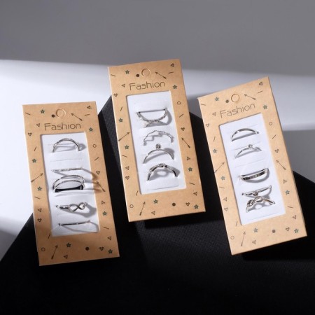 Ring set 5 pieces "perfect fingers" subtlety, color silver-3