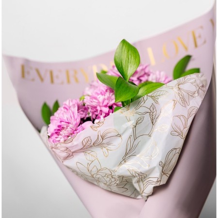 Flower film packaging moisture -resistant “flowers”, white, 0.6 x 10 m-4