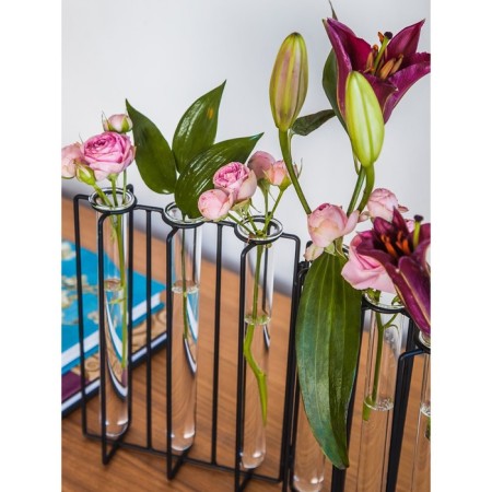 Flower glass holder, 32 × 5.5 × 21.5 cm, transparent color-1