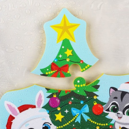 Maxi - puzzles toy for playing in the bathtub "New Year tree", 7 details, EVA-7