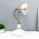 Banker desktop lamp E27 40W white brass 20x26x36cm