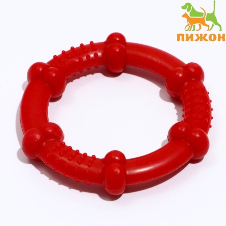 Ring of a relief of thermoplastic rubber, does not sink, 9.5 cm, red
