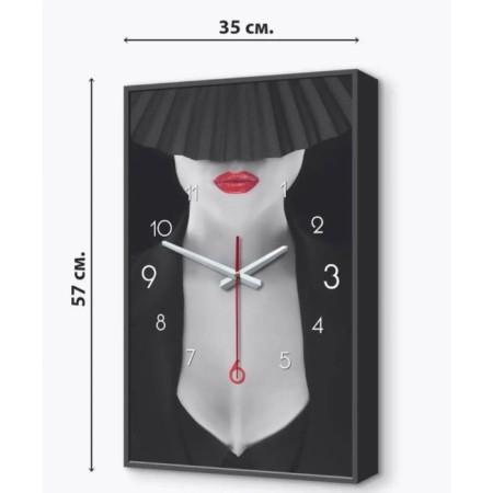 Carty clock wall, interior "girl", smooth move, 57 x 35 cm-2