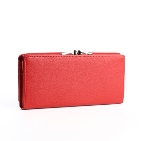 Women's wallet on magnet, red color-1