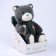 Soft toy "Little Friend", New Year's bear with a green scarf, dark gray color