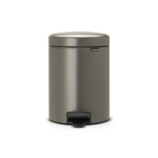 Brabantia Newcon bucket, plastic inner bucket, with pedal, platinum color, 5 liters