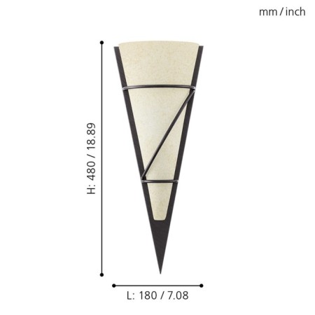 Bra Pascal 1x60W E14, wenge 18x18x48 cm-2