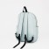 Youth backpack from textiles, 2 parts on lightning, 3 pockets, green color