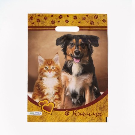 Package "Cat and Dog", polyethylene, with a cut pen, 30 x 40 cm, 60 μm