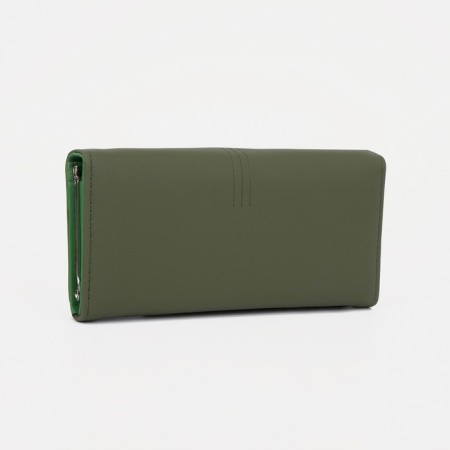 Women's wallet on magnets, green color-1