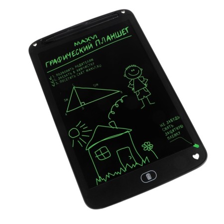 Graphic tablet for drawing and notes LCD Maxvi MGT-02, 10.5 ”, angle 160 °, CR2016, black-1