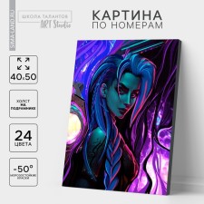Picture on numbers on a canvas with a subframe 