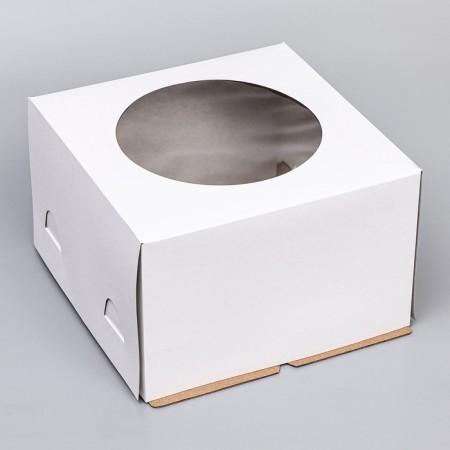 Box for the cake, with a window, white, 30 x 30 x 19 cm-1