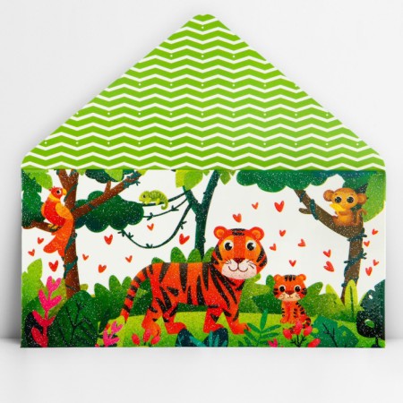 Safari money envelope, glitter, 16.5 x 8 cm-1