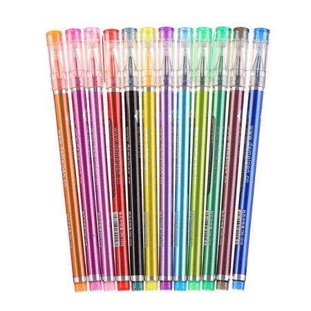 Set of gel pens 12 colors Metallic housing in a blister on a button-1