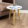 Journal table, d = 40 cm, height 42 cm, wood, white
