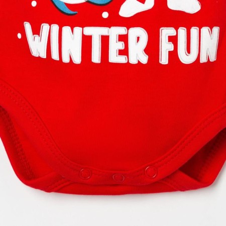 Body with DL. Sleeve Kroshka I "Happy Winter", height 74-80 cm, red-4