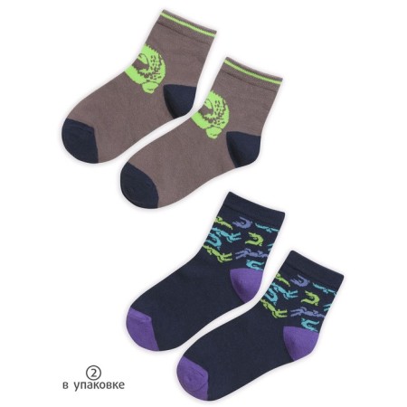Socks for boys, size 12-14 cm, purple color, blue, 2 pairs